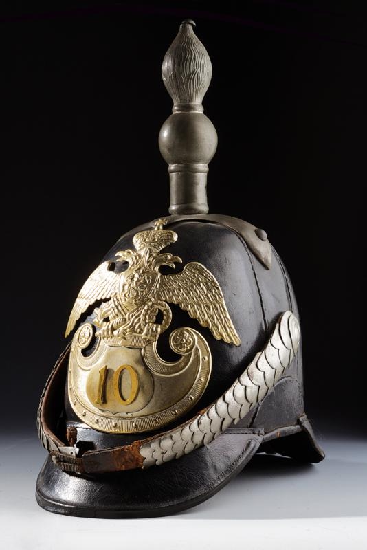 A very scarce 1844 model helmet of the 10th Jaeger Regiment