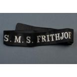 A navy cap ribbon S.M.S. Frithjof