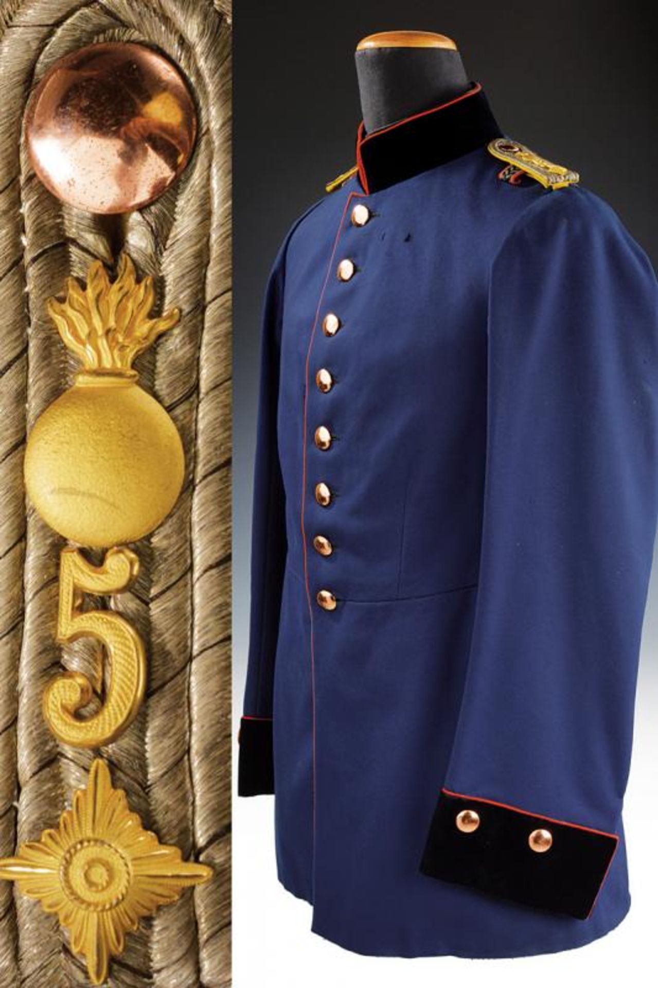 An officer's uniform of the Feldartiellerie-Regiment Nr. 5