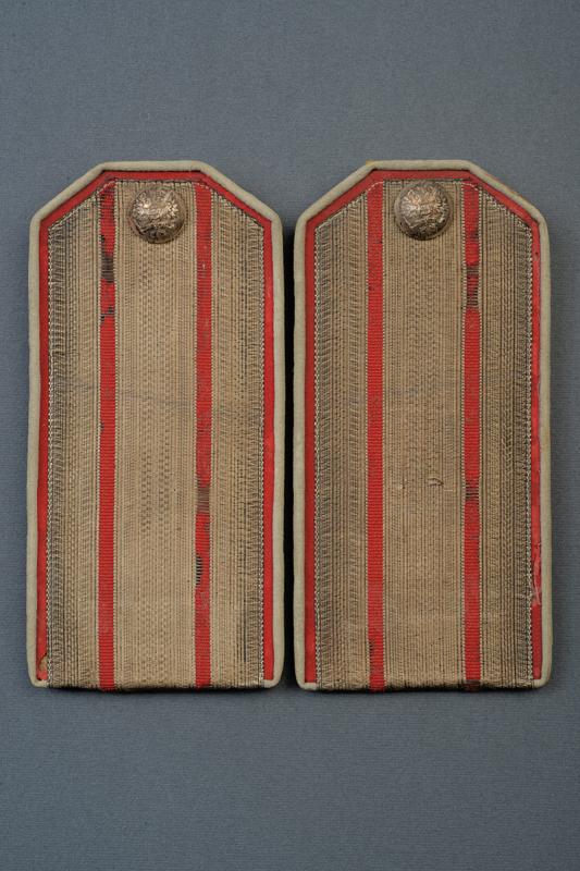 A pair of colonnels shoulder boards of the Chevalier Guard Regiment