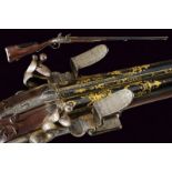 A fine double barrelled flintlock gun by Charles Simon