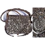 A hunting pouch with silver decorations