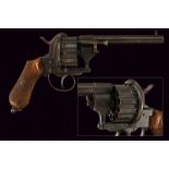 A rare twelve-shot pin-fire revolver by Chaineux