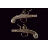 A pair of all-iron flintlock travel pistols