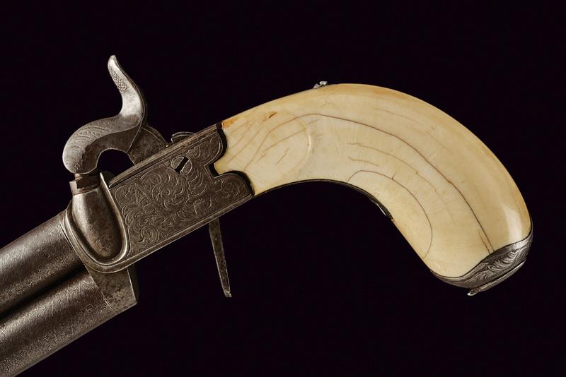 A over and under barrelled percussion pocket pistol - Image 4 of 6