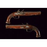 A fine pair of officer's flintlock pistol