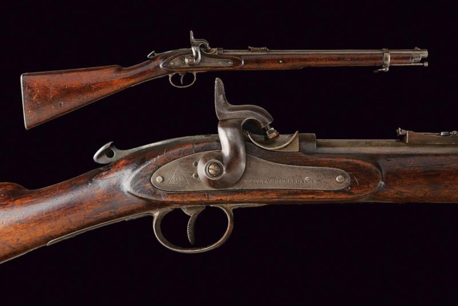 A rare Whitwort percussion carbine with Westely Richards 'Monkey Tail' breechloading system