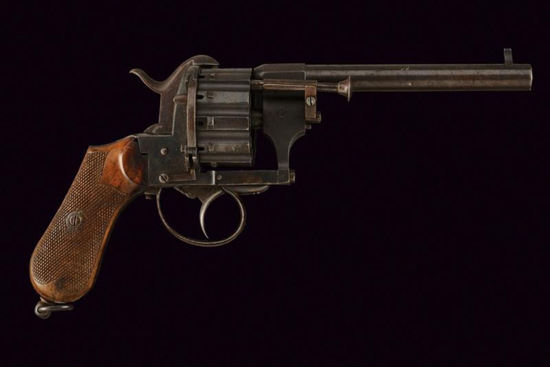 A rare twelve-shot pin-fire revolver by Chaineux - Bild 6 aus 6