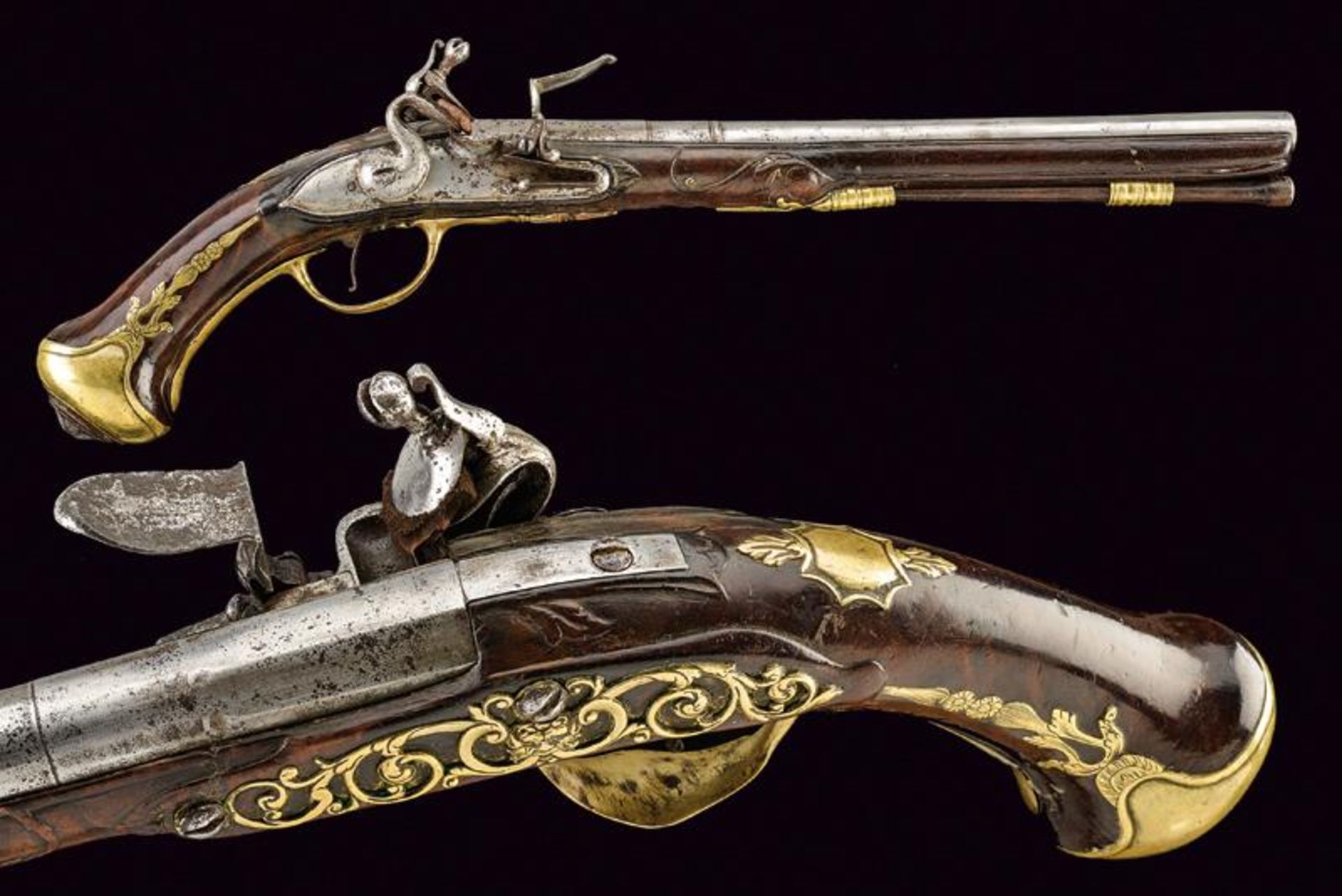 A flintlock pistol