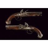 A pair of double barrelled flintlock pistols