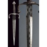 A rare and massive left hand dagger