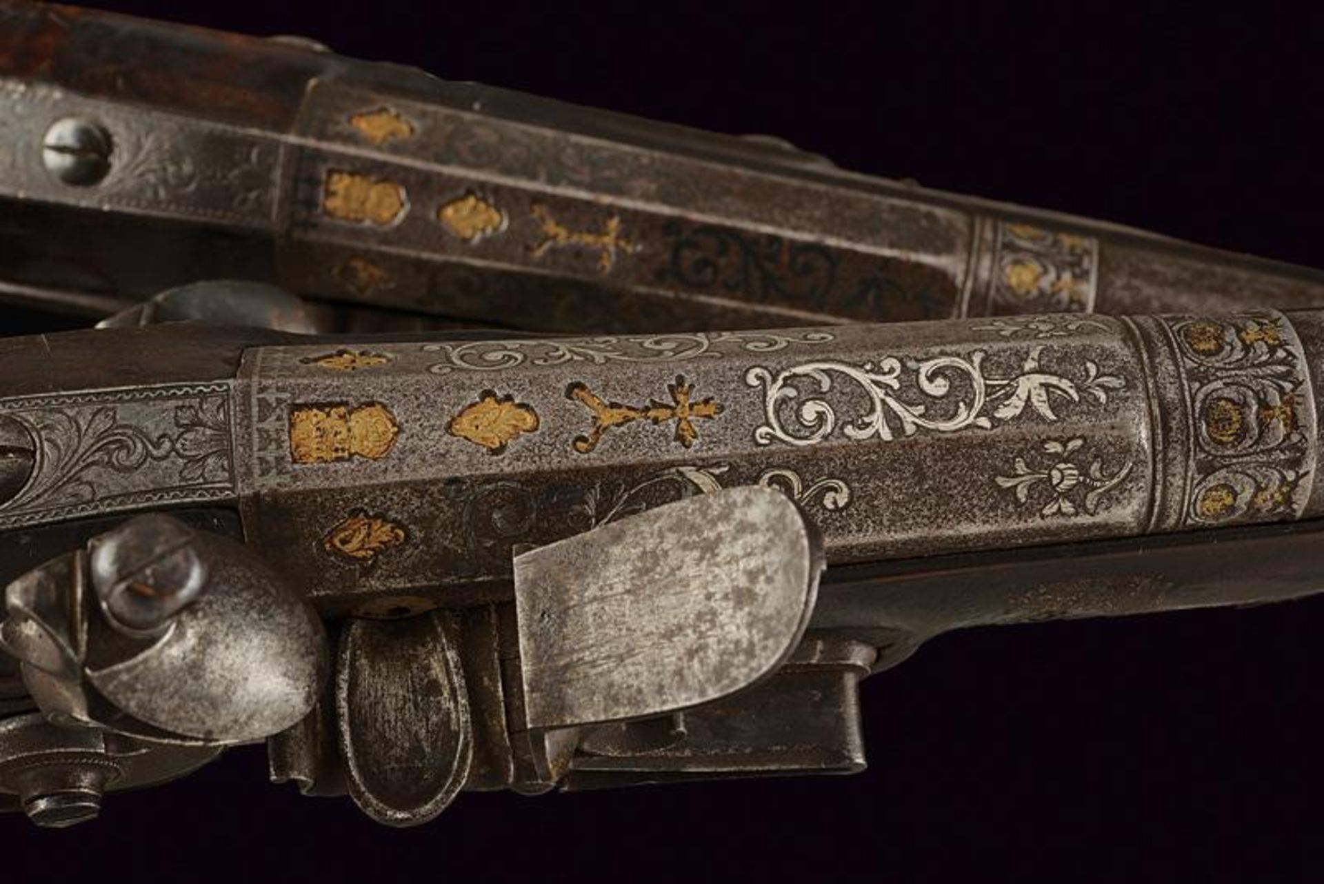 A fine pair of officer's flintlock pistols - Bild 4 aus 8