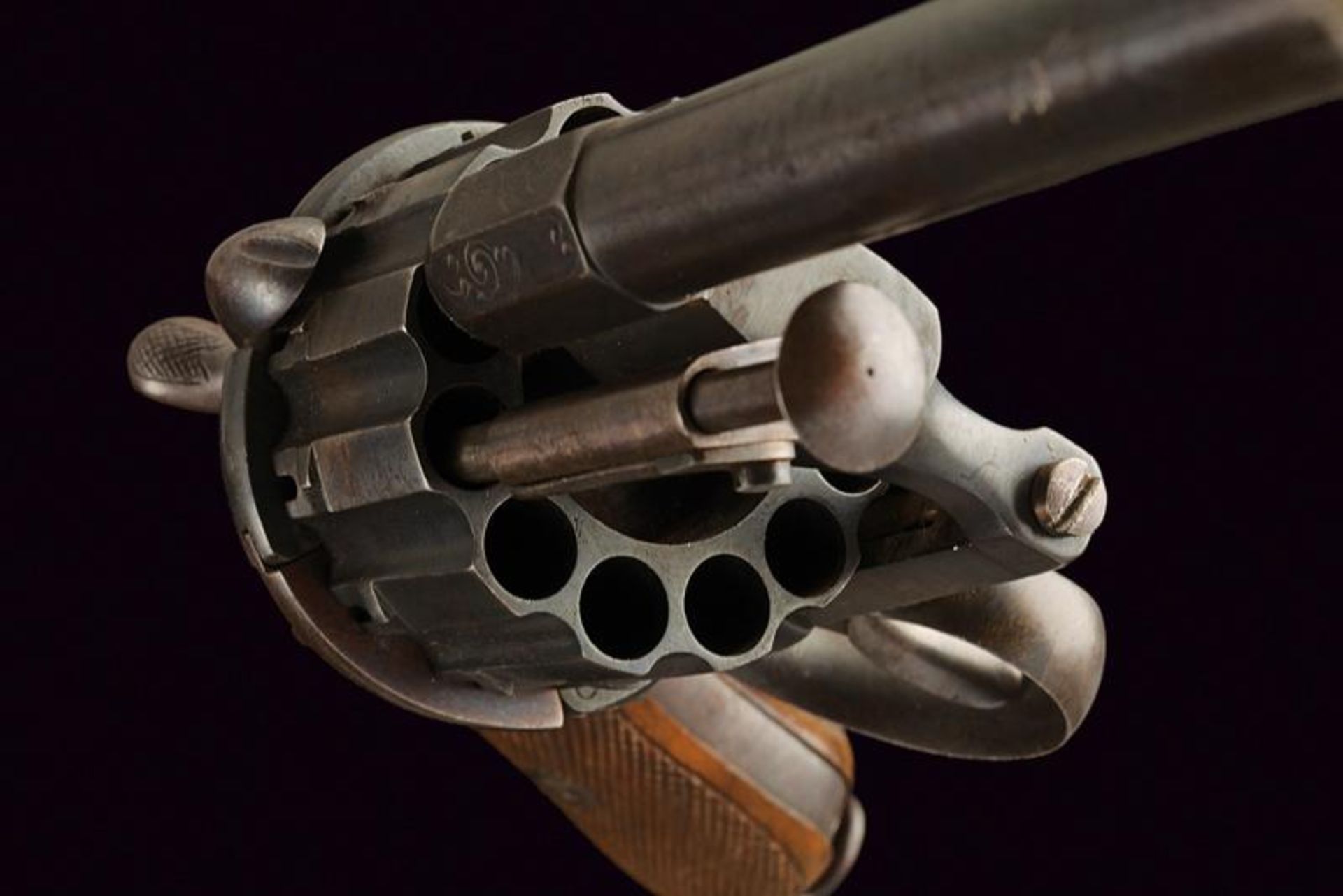 A rare twelve-shot pin-fire revolver by Chaineux - Bild 3 aus 6