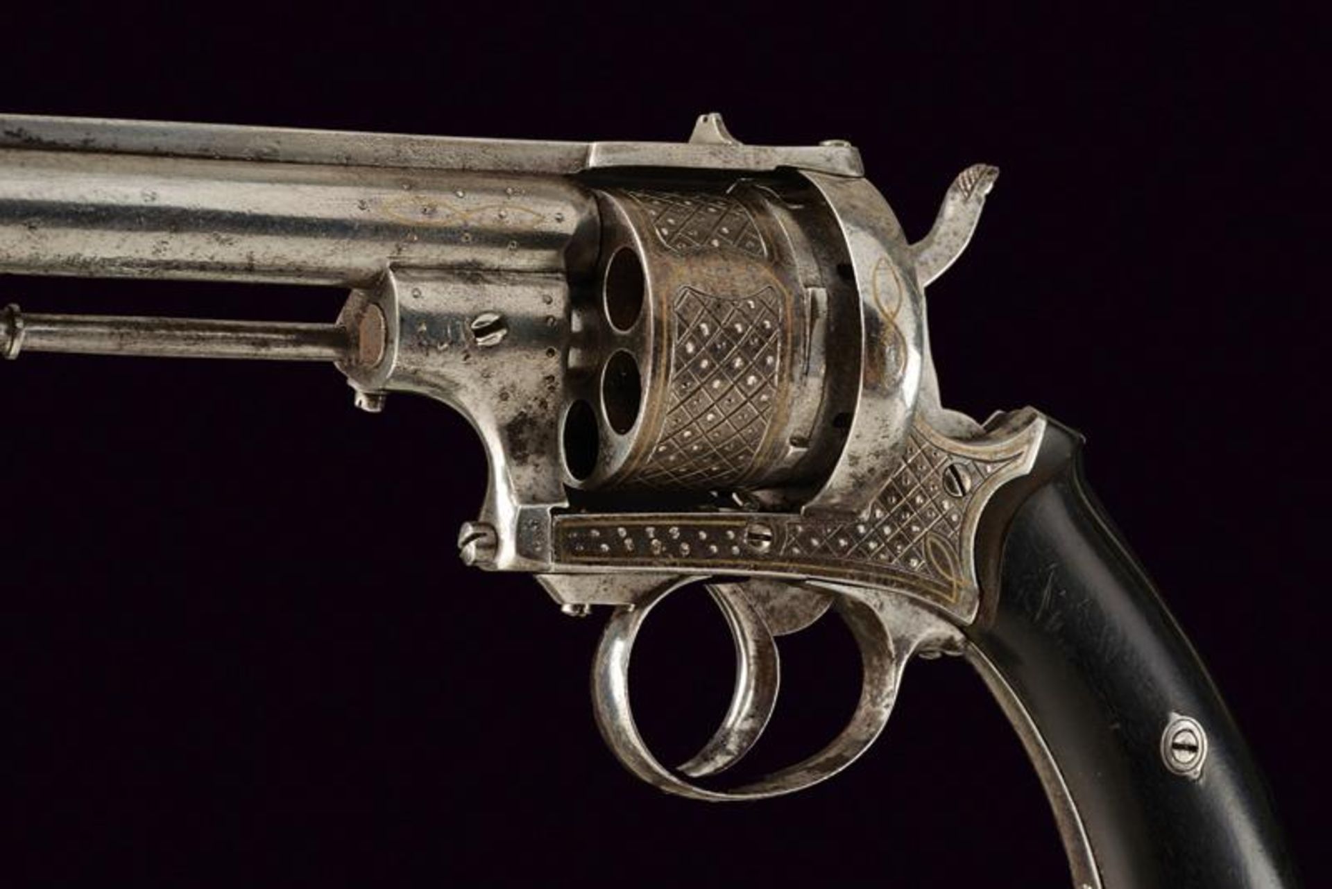 An engraved pinfire revolver - Bild 2 aus 3