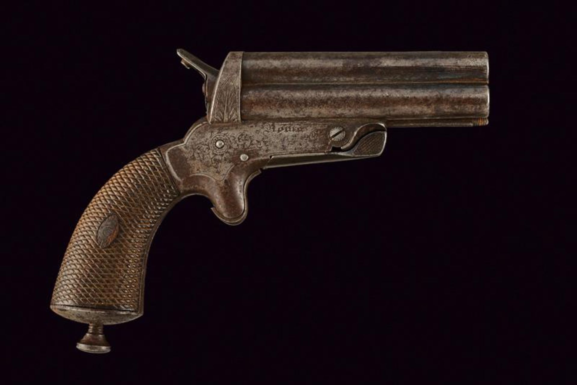 A rare Sharps type four barrelled rim-fire pistol by Toni - Bild 5 aus 5