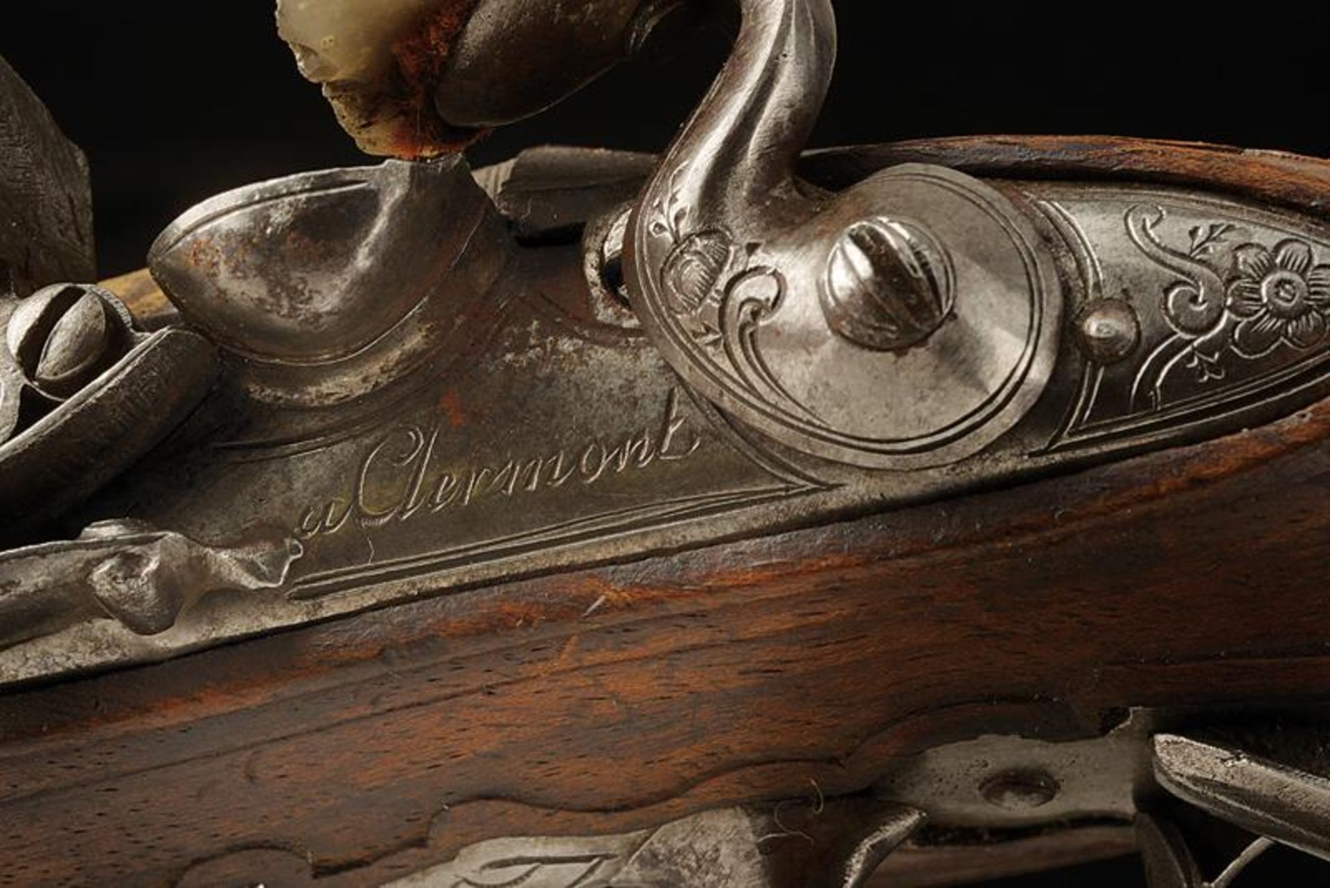 A fine double barrelled traveling flintlock pistol - Bild 5 aus 7