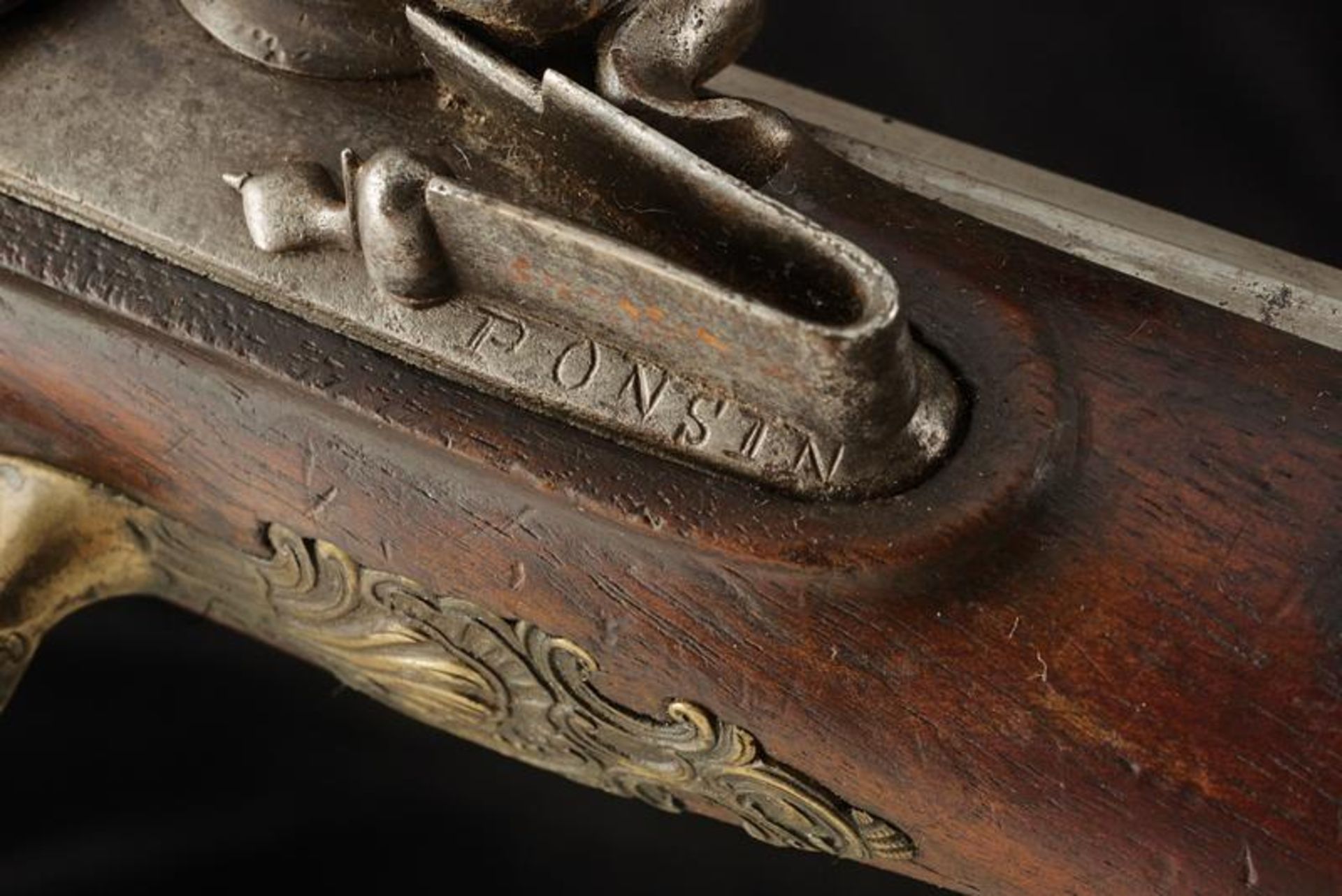 A flintlock blunderbuss pistol signed Ponsin - Bild 5 aus 6