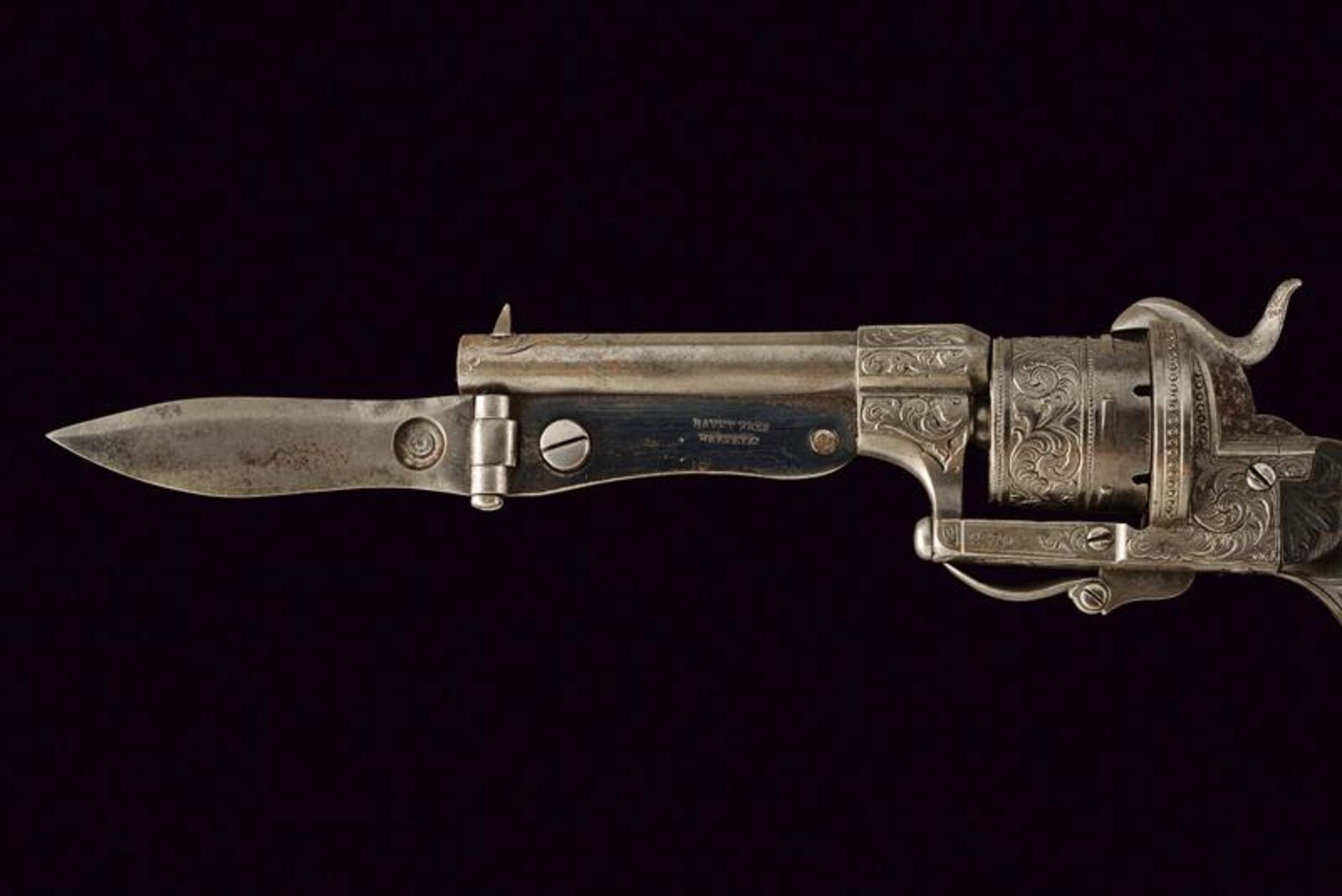 A pinfire revolver with folding knife by Bayet Freres - Bild 2 aus 5