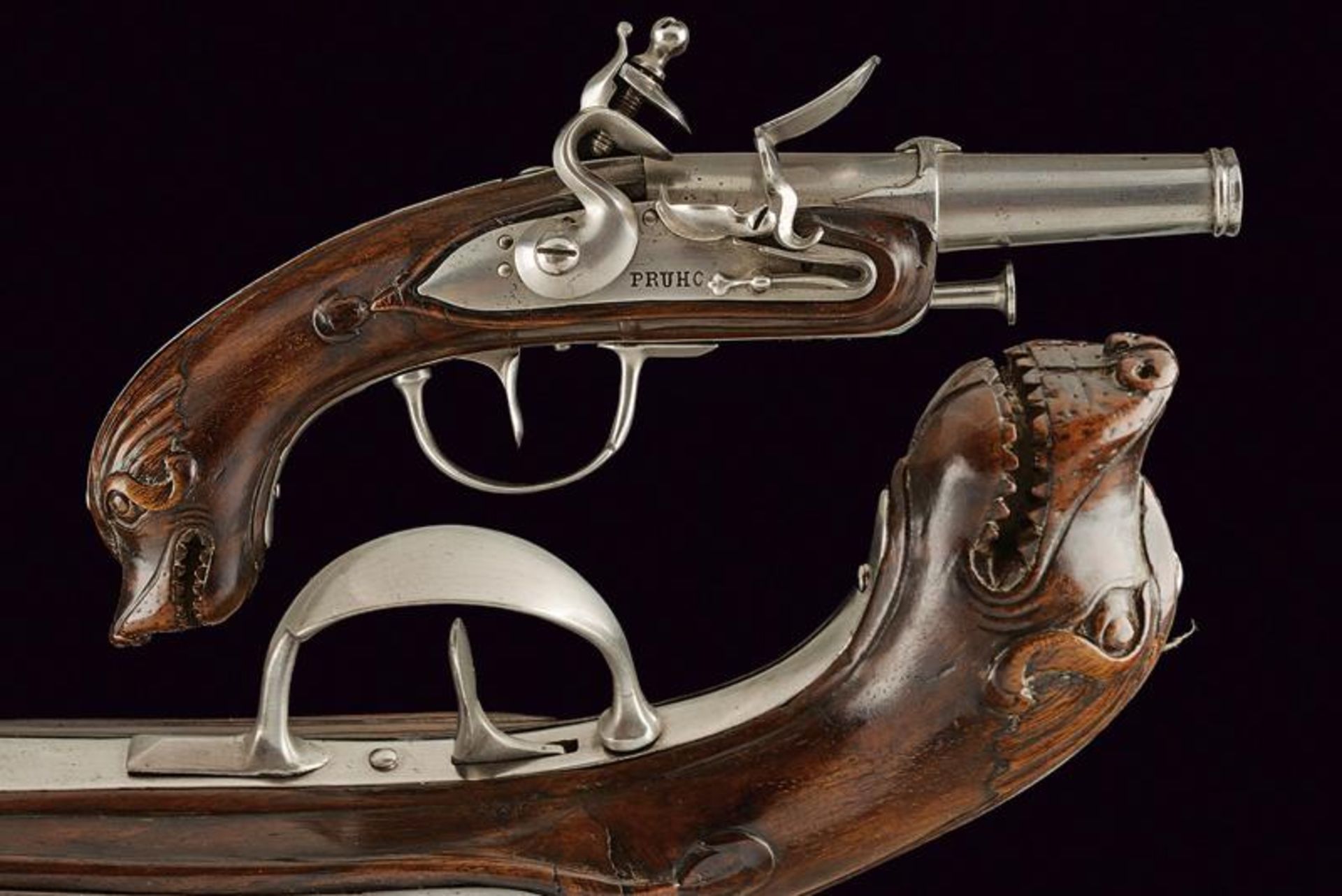 A 'Chien de mer' navy officer's flintlock pistol