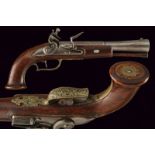 A flintlock blunderbuss pistol signed Ponsin