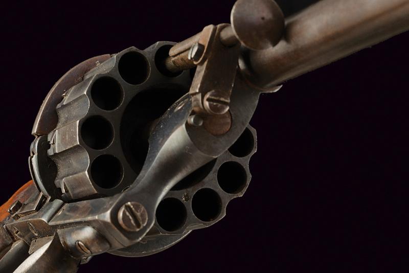 A rare twelve-shot pin-fire revolver by Chaineux - Image 4 of 6