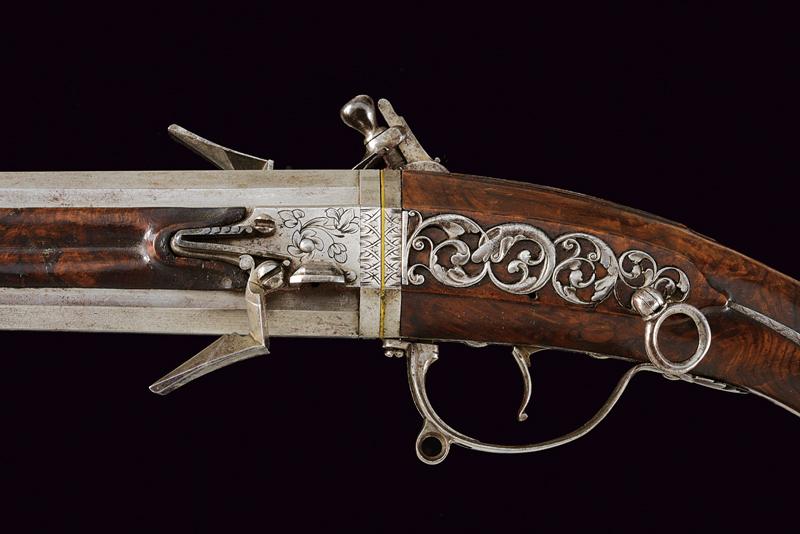 A very scarce pair of flintlock Wender pistols by Arnould Soyron - Image 8 of 11