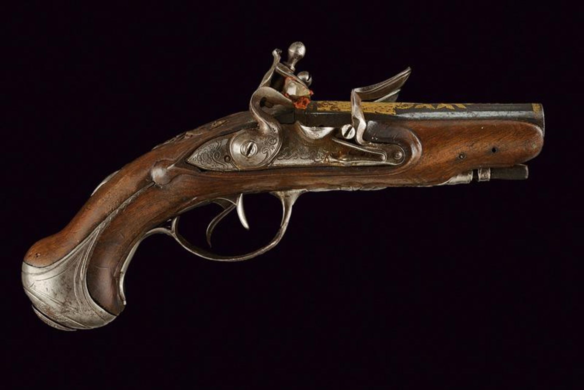 A fine double barrelled traveling flintlock pistol - Bild 7 aus 7