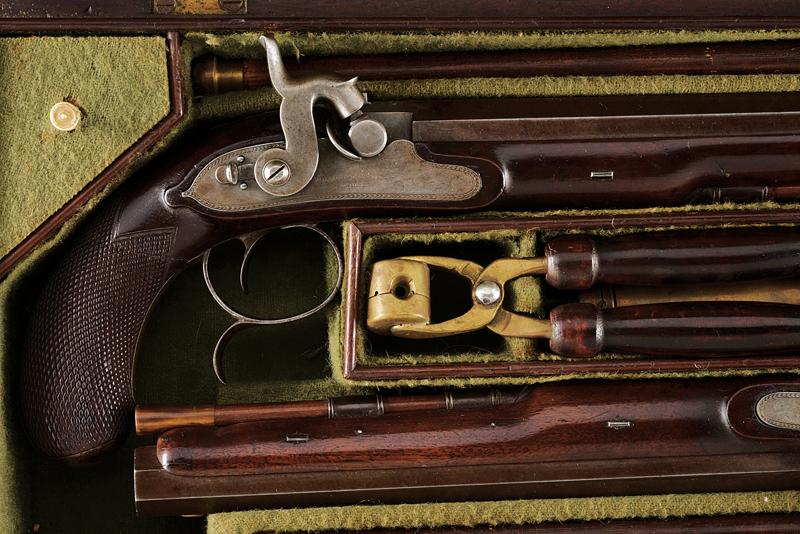 A pair of percussion pistols by Manton - Image 2 of 8