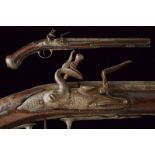 A rare military flintlock pistol of the Magazin Royal signed Carrier