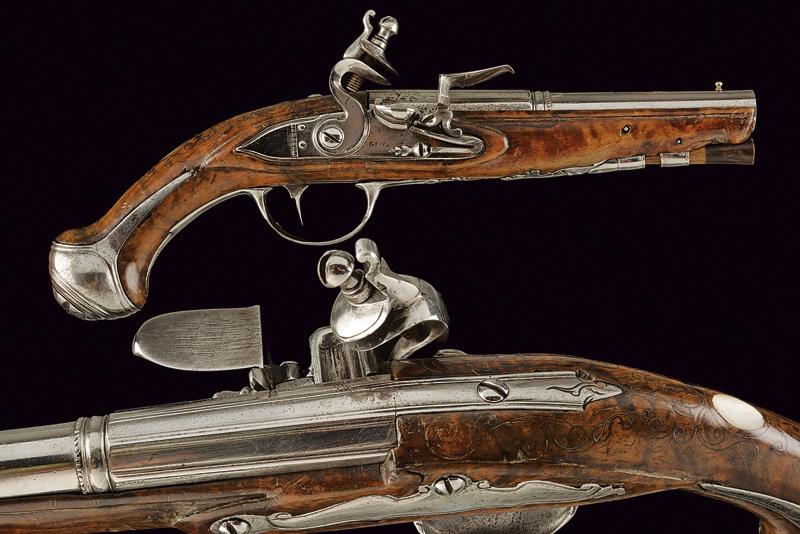 A flintlock pistol