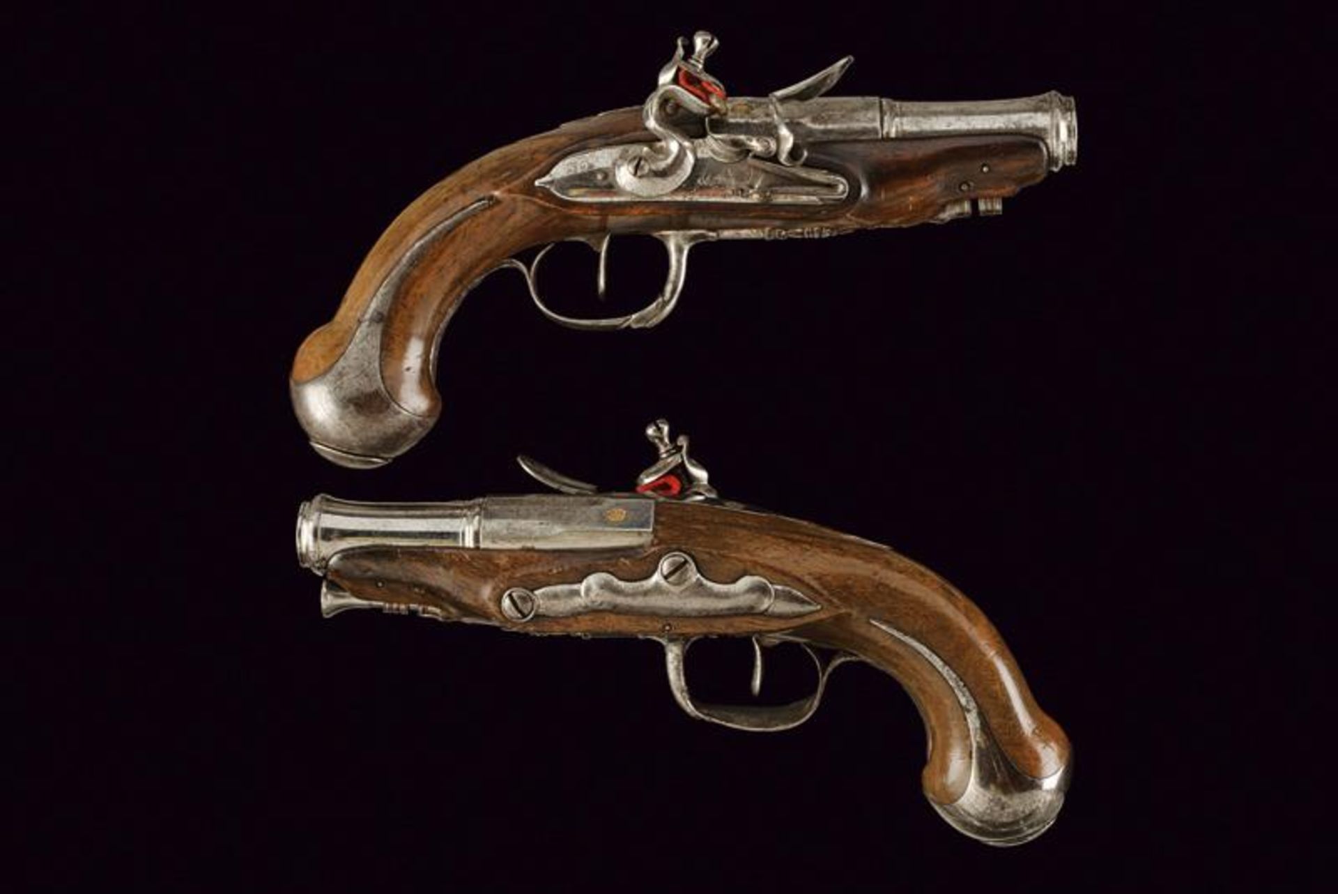 A pair of travel flintlock pistols signed Alary - Bild 4 aus 4