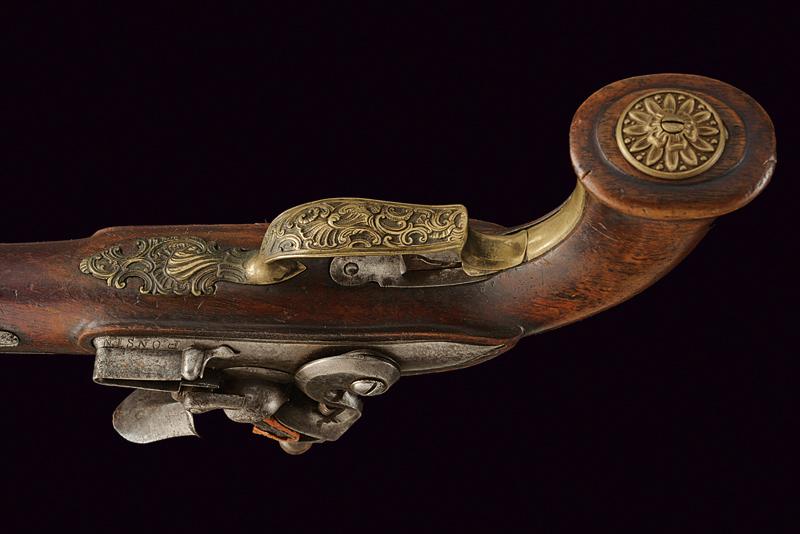 A flintlock blunderbuss pistol signed Ponsin - Image 4 of 6