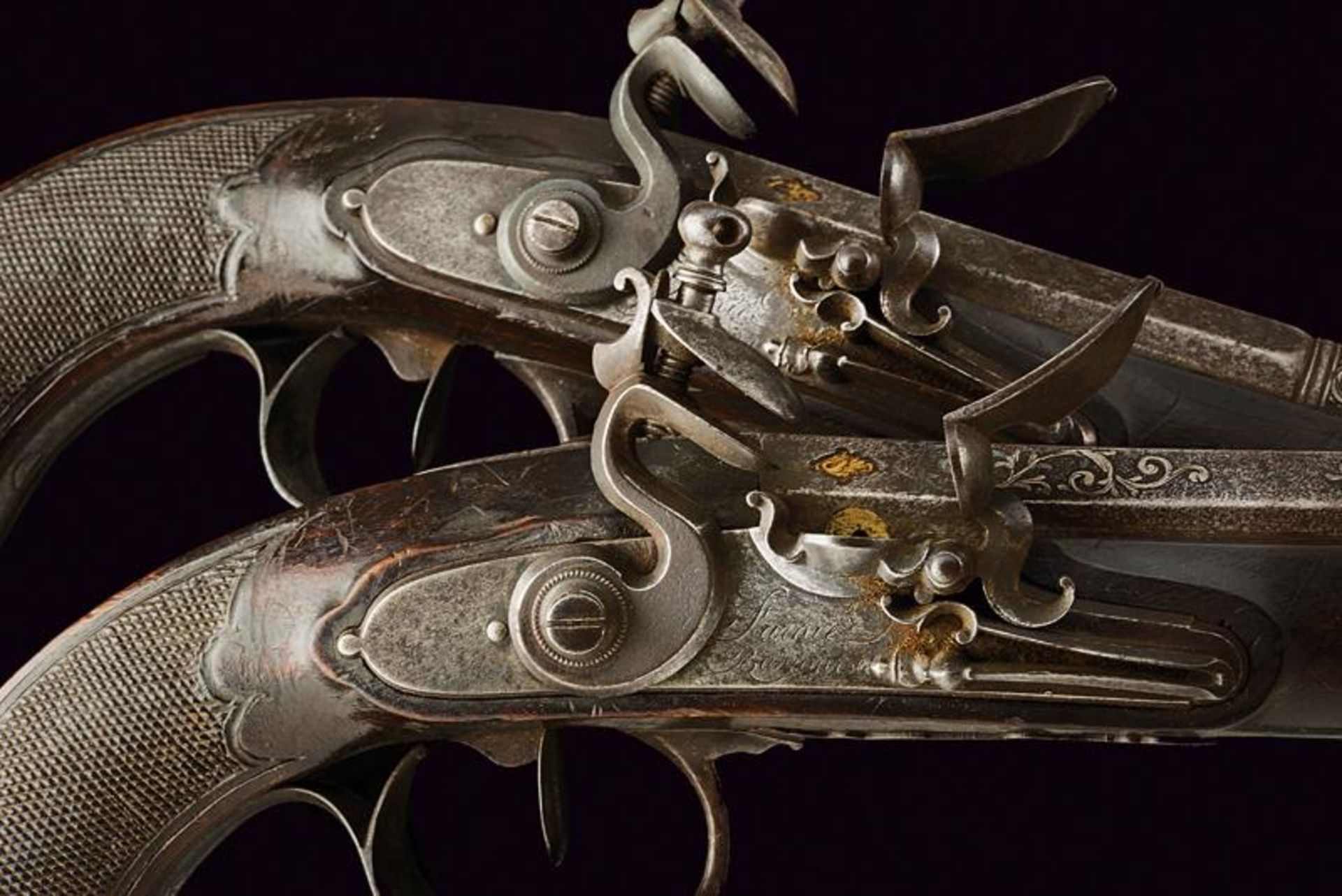 A fine pair of officer's flintlock pistols - Bild 8 aus 8