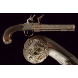 A flintlock boxlock pistol by Griffin & Tow