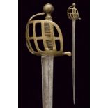 A basket hilted sword