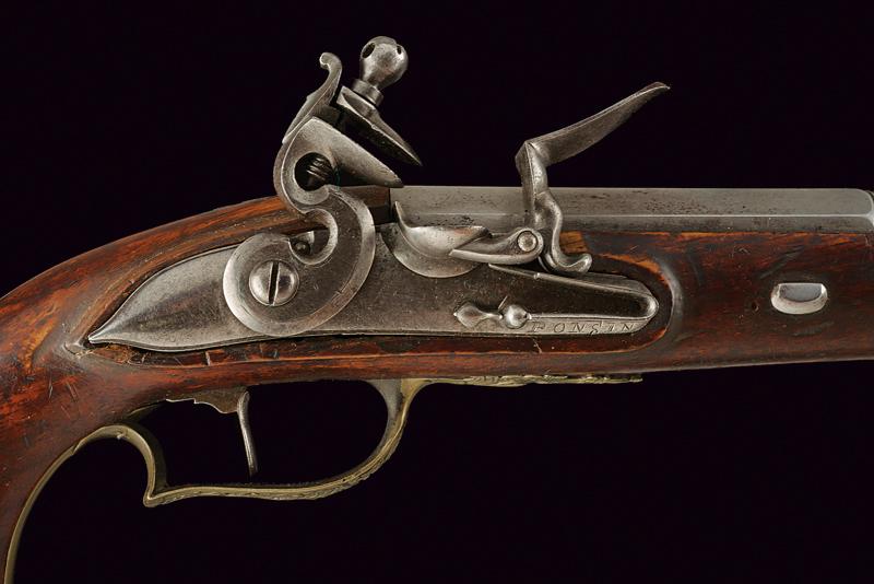 A flintlock blunderbuss pistol signed Ponsin - Image 2 of 6