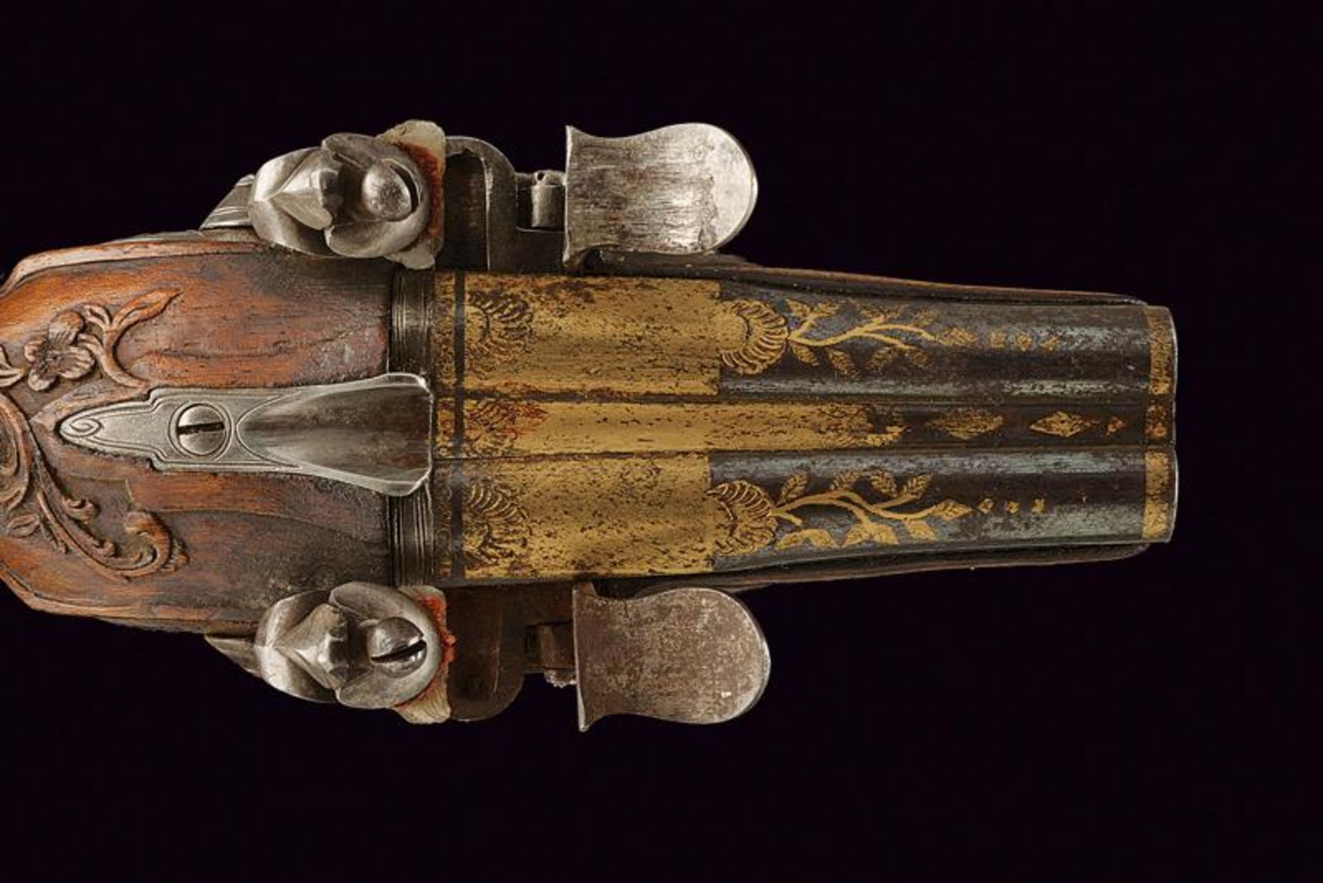 A fine double barrelled traveling flintlock pistol - Bild 3 aus 7