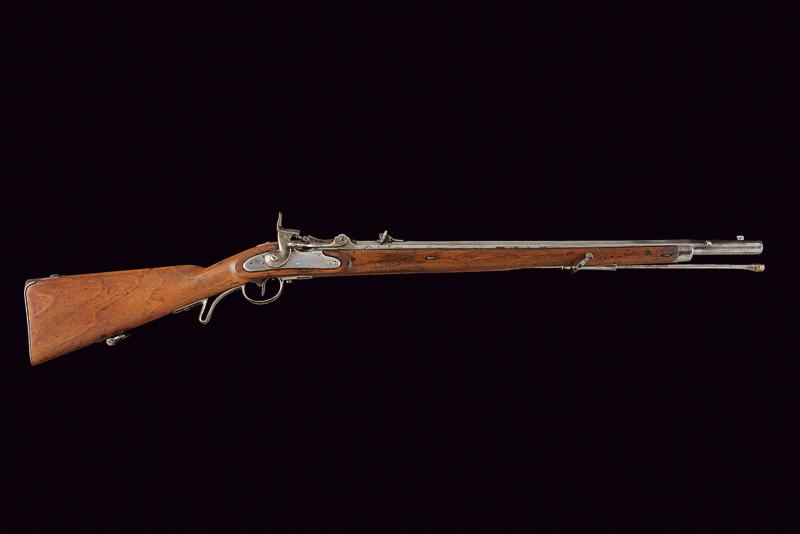 An 1867 model Jagerstutzen with Wanzel breechloading conversion and barrel bore reducer - Image 7 of 7