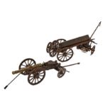 A marvelous model cannon on the Gribeauval system complete with its ammunition wagon and accessories