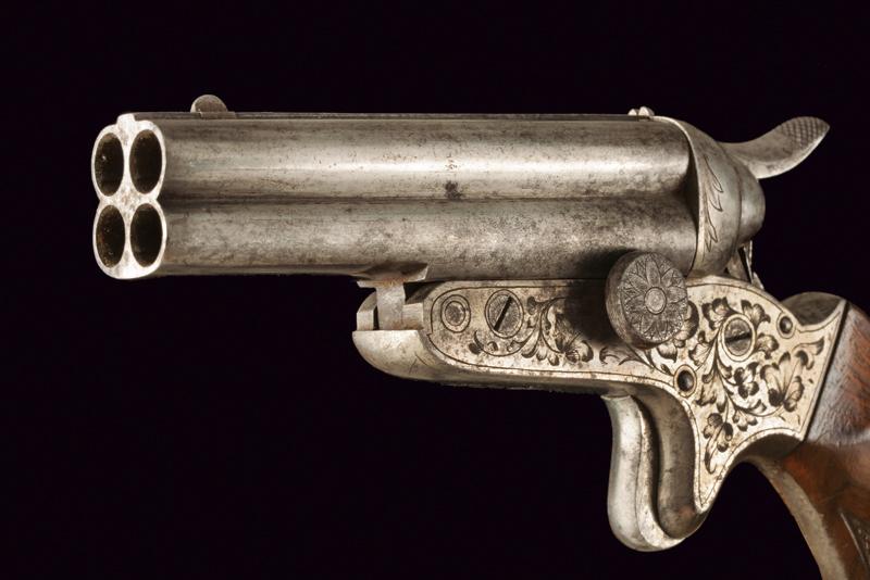 A Sharps type four barrelled rim-fire pistol by Maurer - Image 3 of 5