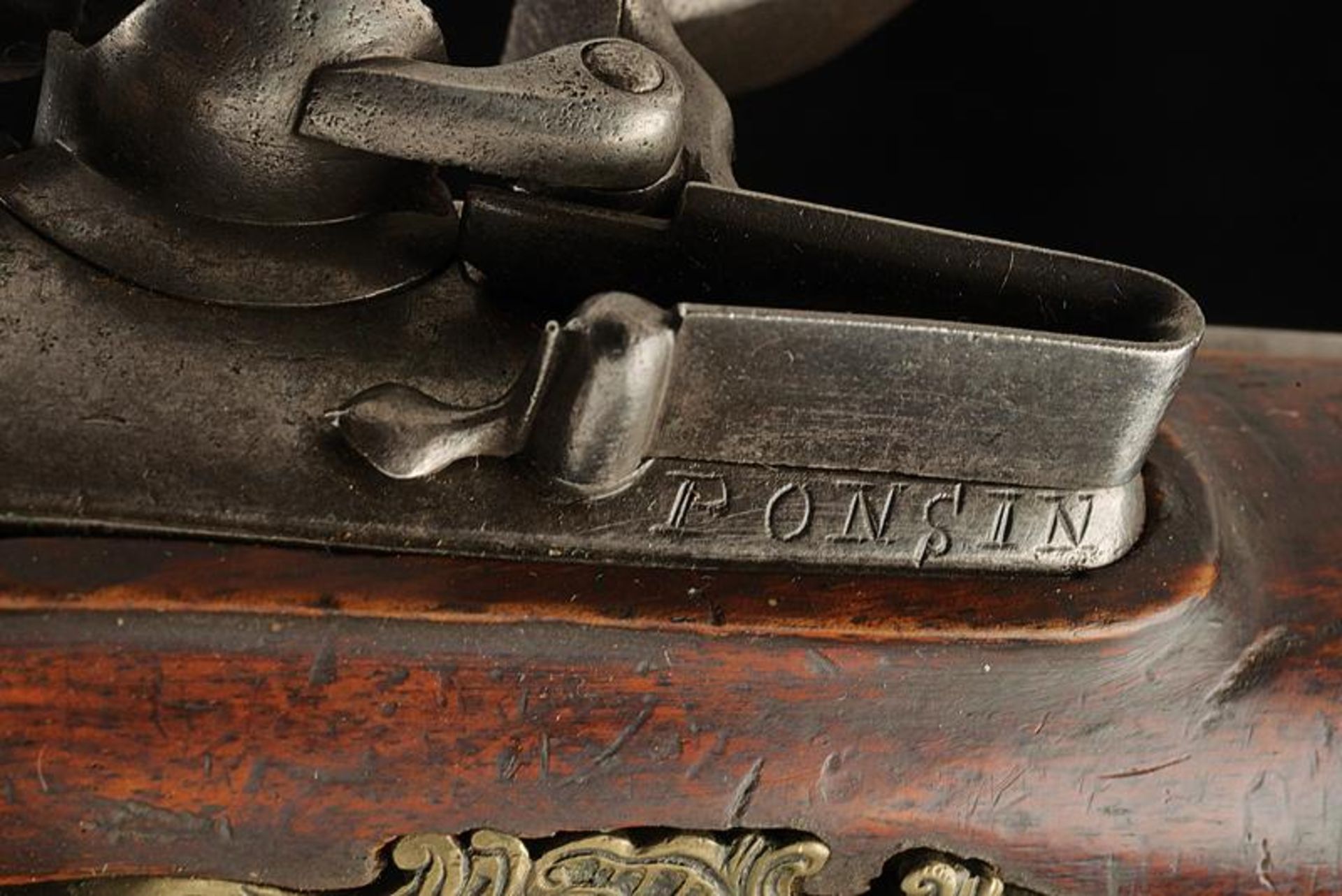 A flintlock blunderbuss pistol signed Ponsin - Bild 5 aus 6