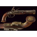 A flintlock blunderbuss pistol signed Ponsin