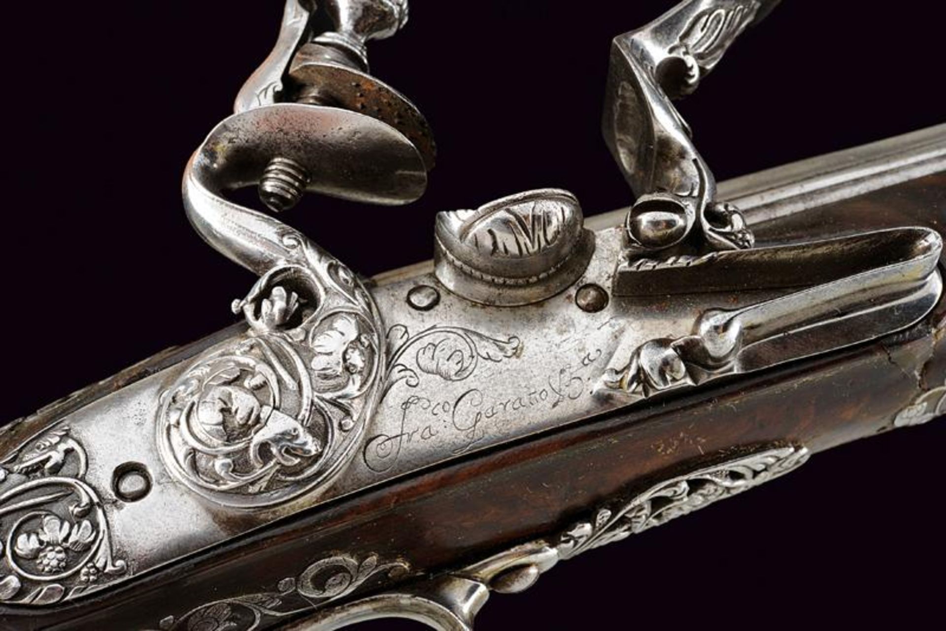 A beautiful pair of flintlock pistols by Francesco Garatto - Bild 8 aus 13