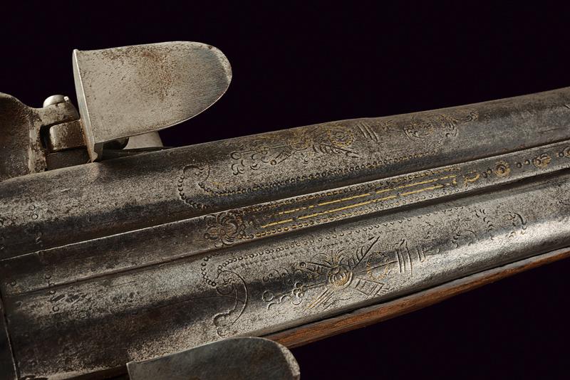 A pair of double barrelled flintlock pistols - Image 5 of 5