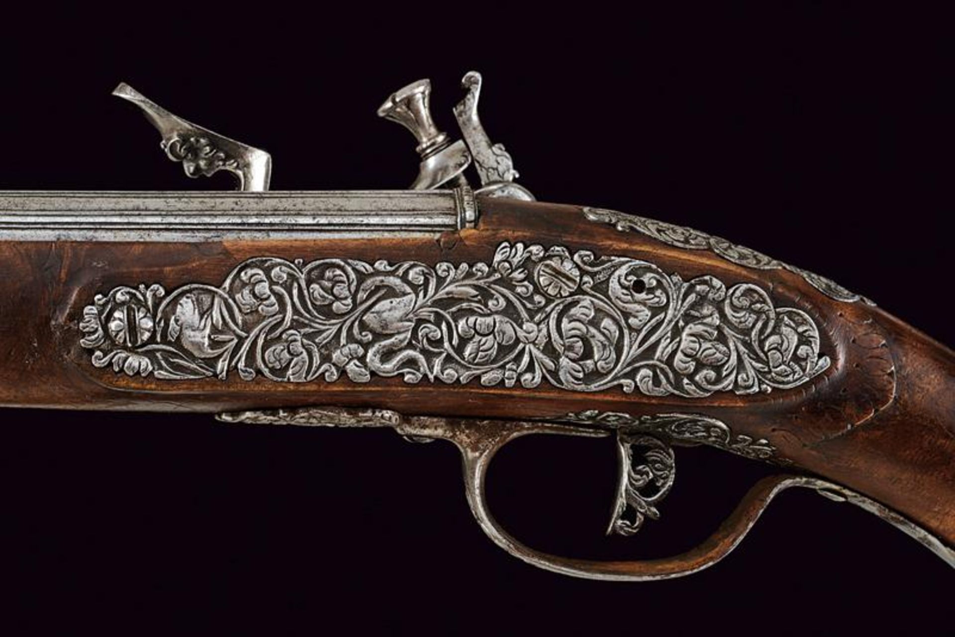 A beautiful and important pair of flintlock pistols, attributed to Ponsino Valet Borgognone - Image 2 of 13