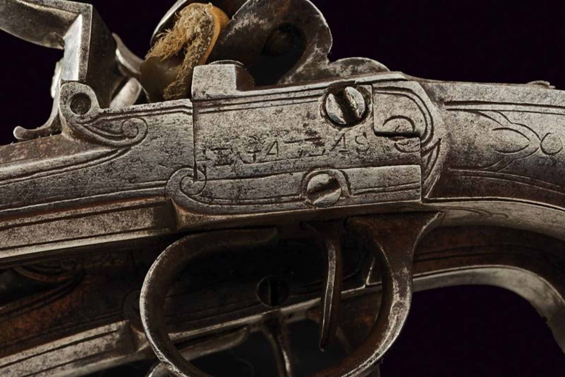 A pair of all-iron flintlock travel pistols - Bild 3 aus 3