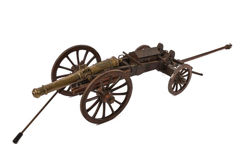 A marvelous model cannon on the Gribeauval system complete with its ammunition wagon and accessories - Image 2 of 9