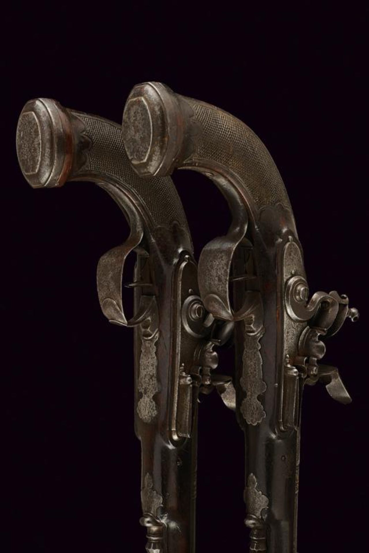 A fine pair of officer's flintlock pistols - Bild 7 aus 8