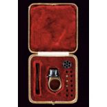 A cased 'Le petit Protector' pin fire ring revolver