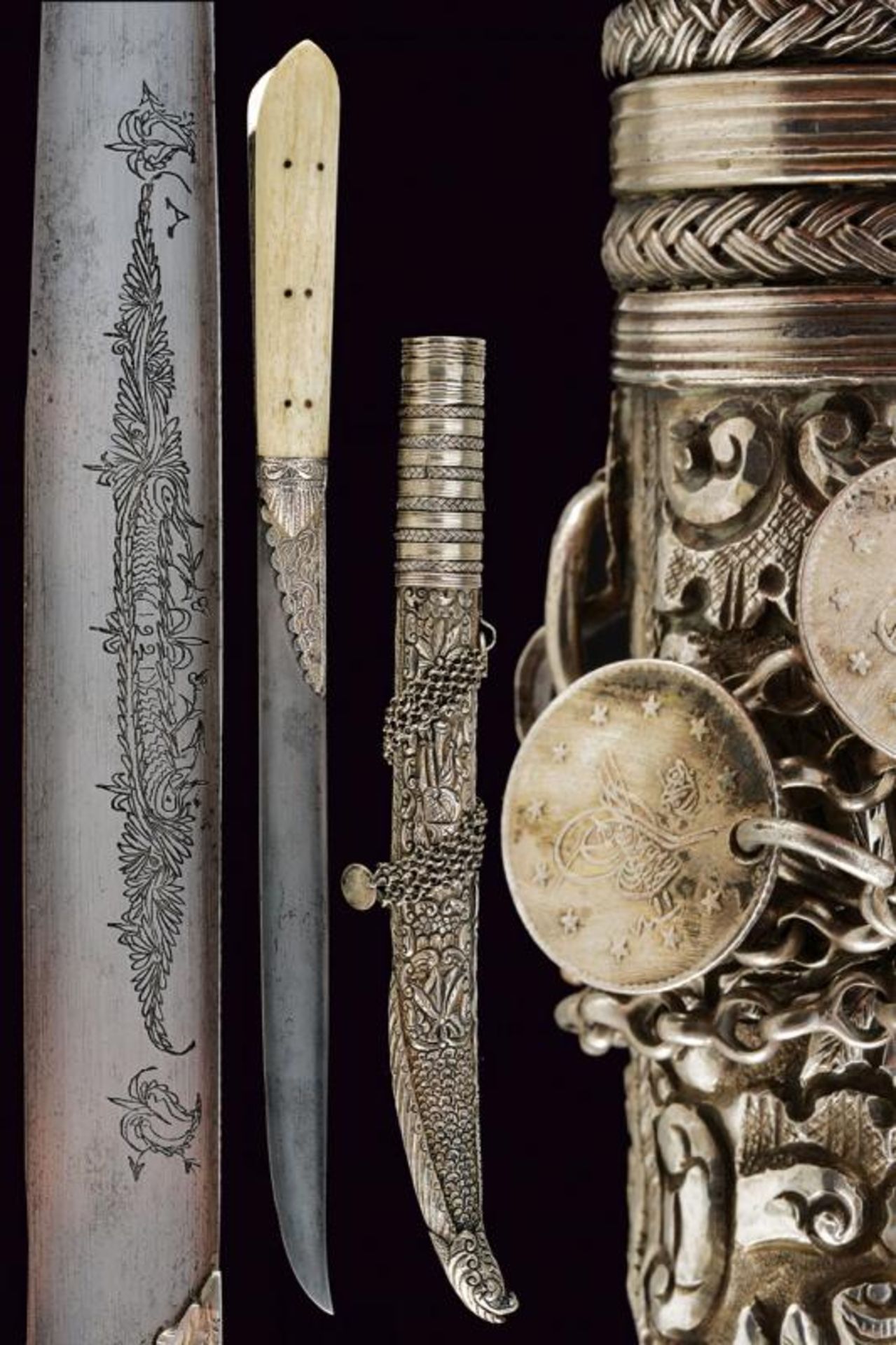 A very fine silver mounted knife